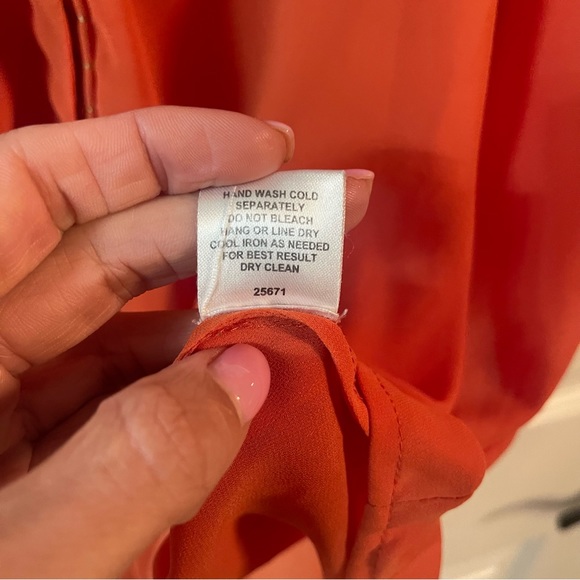 3/15 💚 Romeo & Juliet Couture V-neck Button Up Front Tie Batwing Sleeve Coral - Picture 7 of 7